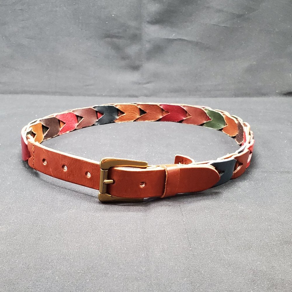 Fossil Mutli-Color Braided Genuine Leather Belt Size Medium